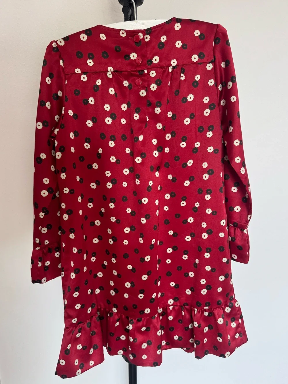 Baby Gap Toddler Girls Red Floral Satin Bow Dress | Size 5 Years
